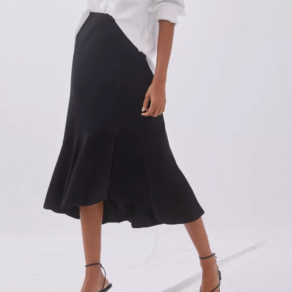 By Anthropologie Flounced Skirt in black